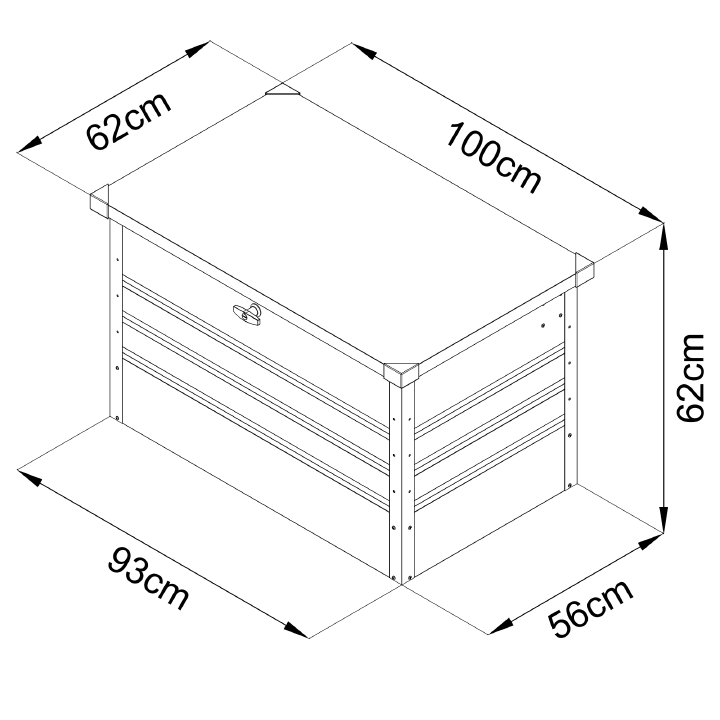 floraworld Metall Aufbewahrungsbox 270 l mit Schloss